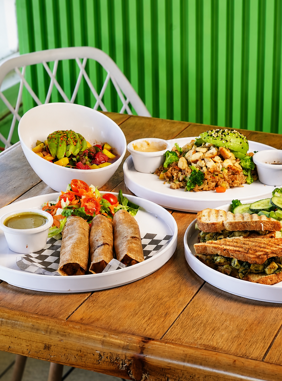 Mesa con alimentos saludables de Nutryfit